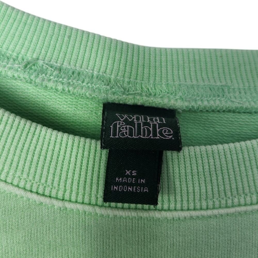 Wild Fable Lime Green Long Sleeve Pullover Crewneck Oversized Sweatshirt Size XS - Picture 2 of 5